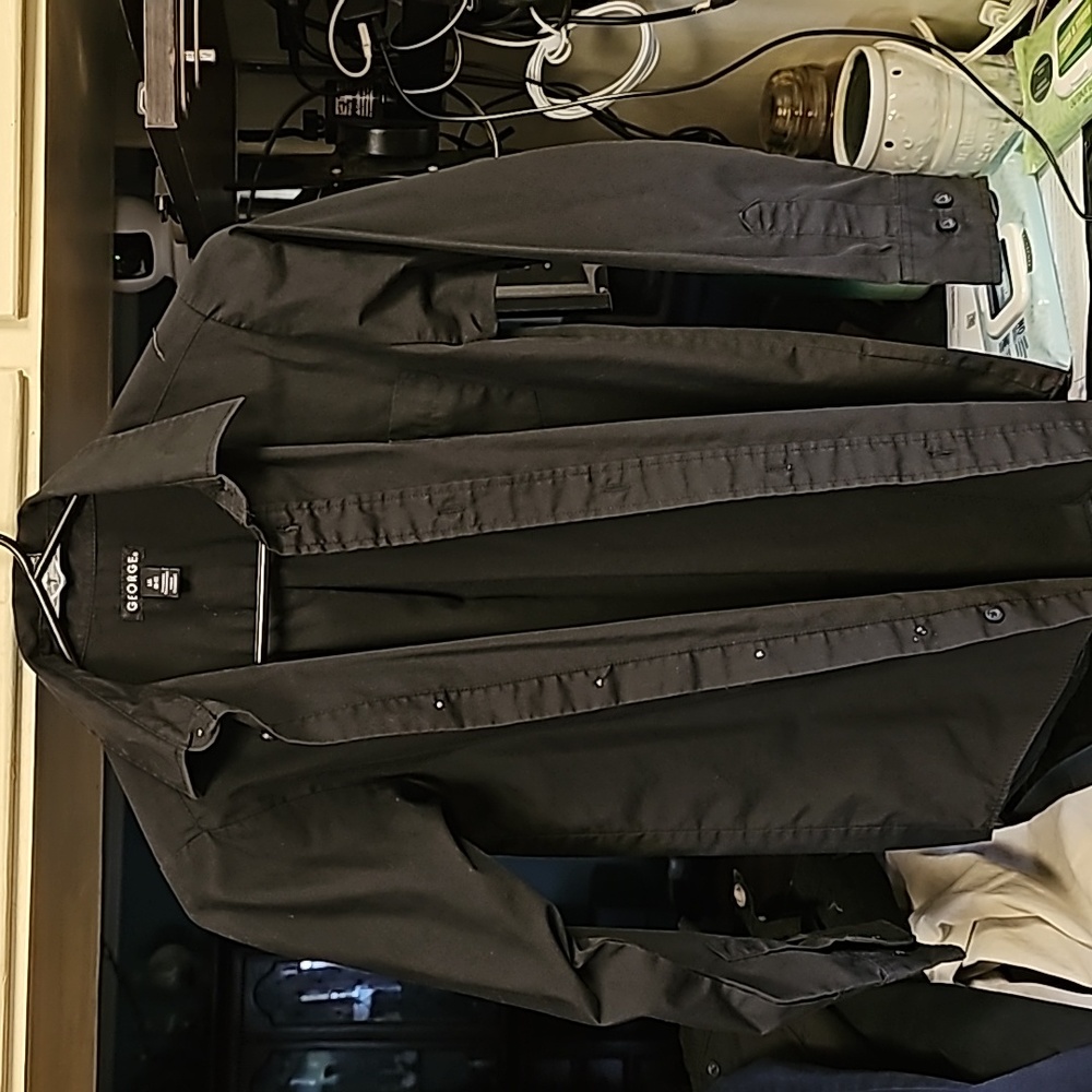 Boys black button down shirt size 10/12